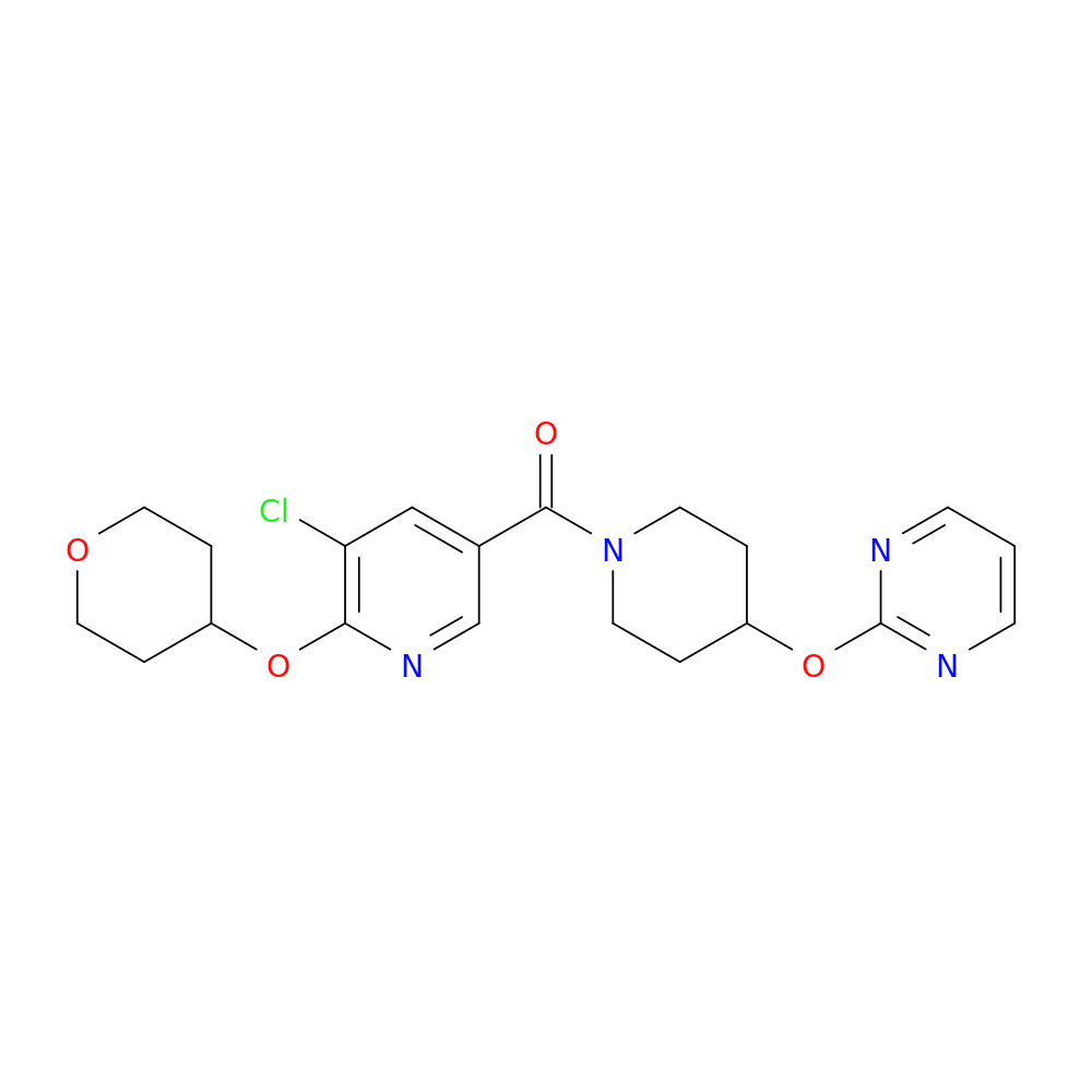 2-({1-[5-chloro-6-(oxan-4-yloxy)pyridine-3-carbonyl]piperidin-4-yl}oxy)pyrimidine