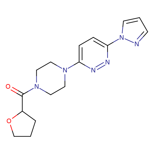 3-[4-(oxolane-2-carbonyl)piperazin-1-yl]-6-(1H-pyrazol-1-yl)pyridazine
