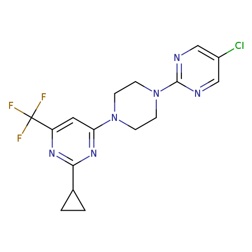 4-[4-(5-chloropyrimidin-2-yl)piperazin-1-yl]-2-cyclopropyl-6-(trifluoromethyl)pyrimidine