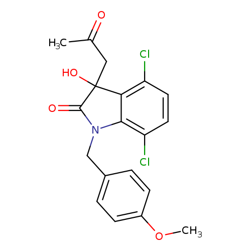 4,7-dichloro-3-hydroxy-1-[(4-methoxyphenyl)methyl]-3-(2-oxopropyl)-2,3-dihydro-1H-indol-2-one