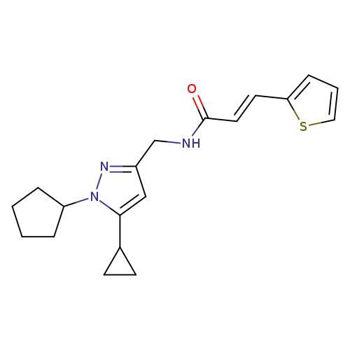 (2E)-N-[(1-cyclopentyl-5-cyclopropyl-1H-pyrazol-3-yl)methyl]-3-(thiophen-2-yl)prop-2-enamide