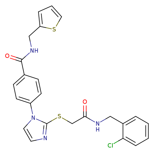 4-{2-[({[(2-chlorophenyl)methyl]carbamoyl}methyl)sulfanyl]-1H-imidazol-1-yl}-N-[(thiophen-2-yl)methyl]benzamide