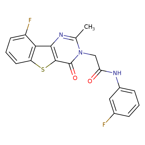 2-{13-fluoro-4-methyl-6-oxo-8-thia-3,5-diazatricyclo[7.4.0.0^{2,7}]trideca-1(13),2(7),3,9,11-pentaen-5-yl}-N-(3-fluorophenyl)acetamide