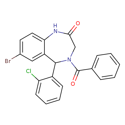 4-benzoyl-7-bromo-5-(2-chlorophenyl)-2,3,4,5-tetrahydro-1H-1,4-benzodiazepin-2-one