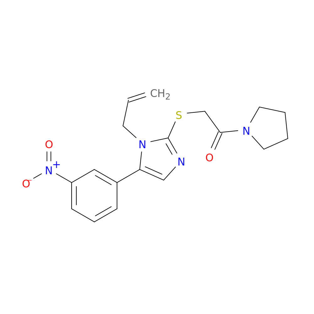 2-{[5-(3-nitrophenyl)-1-(prop-2-en-1-yl)-1H-imidazol-2-yl]sulfanyl}-1-(pyrrolidin-1-yl)ethan-1-one