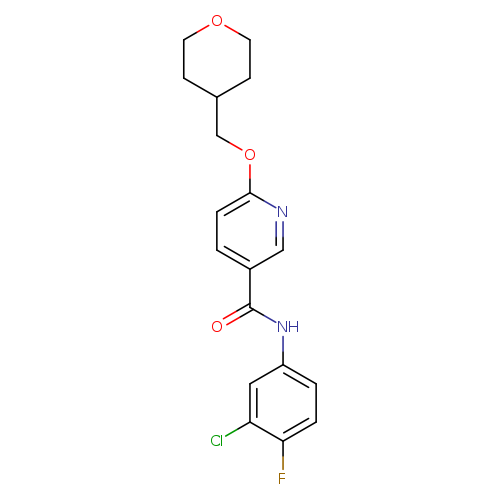 N-(3-chloro-4-fluorophenyl)-6-[(oxan-4-yl)methoxy]pyridine-3-carboxamide