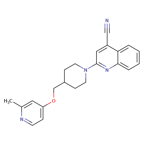 2-(4-{[(2-methylpyridin-4-yl)oxy]methyl}piperidin-1-yl)quinoline-4-carbonitrile