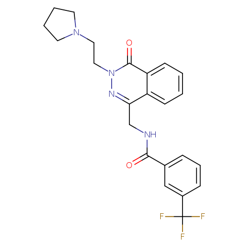 N-({4-oxo-3-[2-(pyrrolidin-1-yl)ethyl]-3,4-dihydrophthalazin-1-yl}methyl)-3-(trifluoromethyl)benzamide