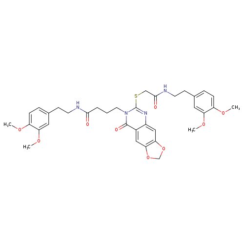 N-[2-(3,4-dimethoxyphenyl)ethyl]-4-{6-[({[2-(3,4-dimethoxyphenyl)ethyl]carbamoyl}methyl)sulfanyl]-8-oxo-2H,7H,8H-[1,3]dioxolo[4,5-g]quinazolin-7-yl}butanamide