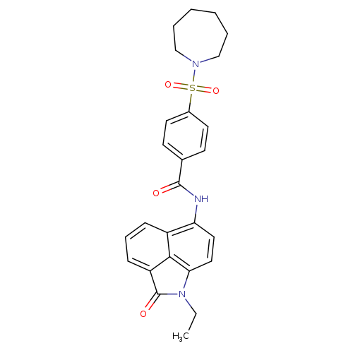 4-(azepane-1-sulfonyl)-N-{2-ethyl-3-oxo-2-azatricyclo[6.3.1.0^{4,12}]dodeca-1(11),4,6,8(12),9-pentaen-9-yl}benzamide