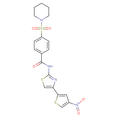 N-[4-(4-nitrothiophen-2-yl)-1,3-thiazol-2-yl]-4-(piperidine-1-sulfonyl)benzamide
