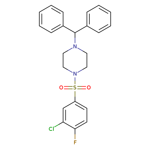 1-(3-chloro-4-fluorobenzenesulfonyl)-4-(diphenylmethyl)piperazine
