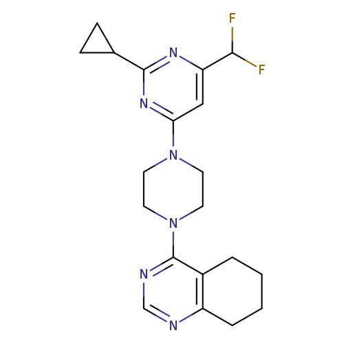 4-{4-[2-cyclopropyl-6-(difluoromethyl)pyrimidin-4-yl]piperazin-1-yl}-5,6,7,8-tetrahydroquinazoline