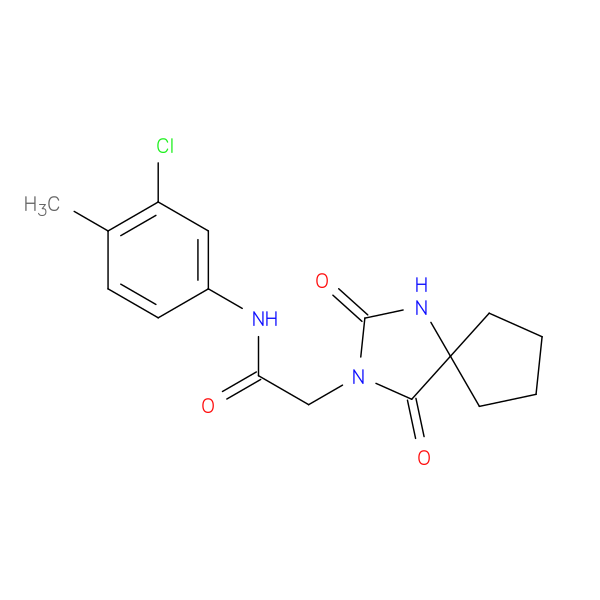 N-(3-chloro-4-methylphenyl)-2-{2,4-dioxo-1,3-diazaspiro[4.4]nonan-3-yl}acetamide