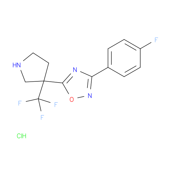 3-(4-fluorophenyl)-5-[3-(trifluoromethyl)pyrrolidin-3-yl]-1,2,4-oxadiazole hydrochloride