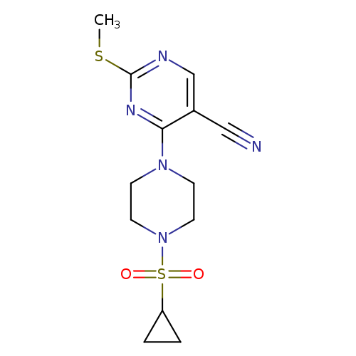 4-[4-(cyclopropanesulfonyl)piperazin-1-yl]-2-(methylsulfanyl)pyrimidine-5-carbonitrile