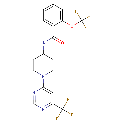 2-(trifluoromethoxy)-N-{1-[6-(trifluoromethyl)pyrimidin-4-yl]piperidin-4-yl}benzamide
