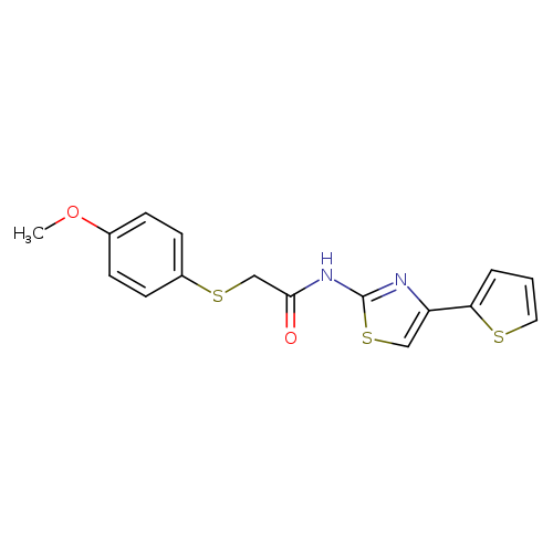 2-[(4-methoxyphenyl)sulfanyl]-N-[4-(thiophen-2-yl)-1,3-thiazol-2-yl]acetamide