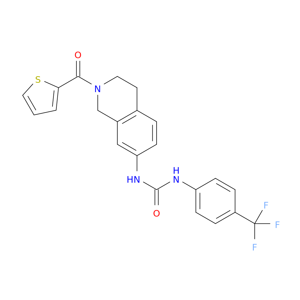 3-[2-(thiophene-2-carbonyl)-1,2,3,4-tetrahydroisoquinolin-7-yl]-1-[4-(trifluoromethyl)phenyl]urea