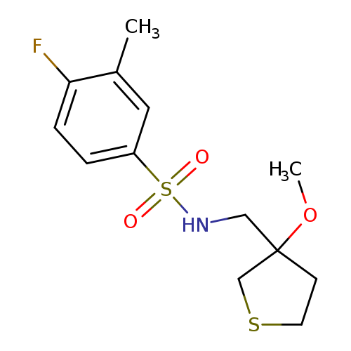 4-fluoro-N-[(3-methoxythiolan-3-yl)methyl]-3-methylbenzene-1-sulfonamide