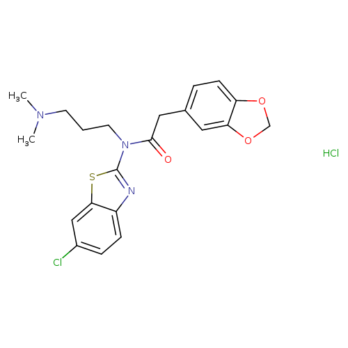 2-(2H-1,3-benzodioxol-5-yl)-N-(6-chloro-1,3-benzothiazol-2-yl)-N-[3-(dimethylamino)propyl]acetamide hydrochloride