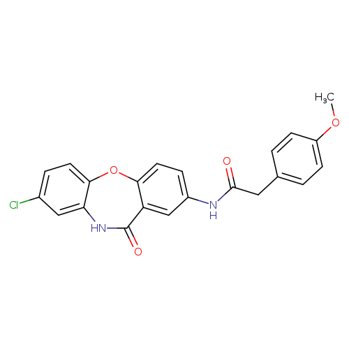 N-{6-chloro-10-oxo-2-oxa-9-azatricyclo[9.4.0.0^{3,8}]pentadeca-1(11),3(8),4,6,12,14-hexaen-13-yl}-2-(4-methoxyphenyl)acetamide