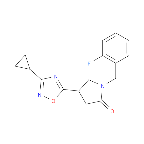 4-(3-cyclopropyl-1,2,4-oxadiazol-5-yl)-1-[(2-fluorophenyl)methyl]pyrrolidin-2-one