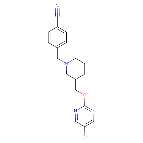 4-[(3-{[(5-bromopyrimidin-2-yl)oxy]methyl}piperidin-1-yl)methyl]benzonitrile