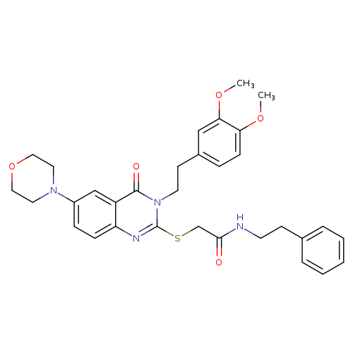 2-({3-[2-(3,4-dimethoxyphenyl)ethyl]-6-(morpholin-4-yl)-4-oxo-3,4-dihydroquinazolin-2-yl}sulfanyl)-N-(2-phenylethyl)acetamide