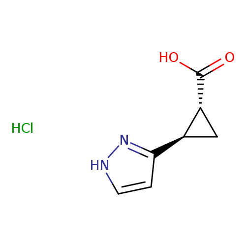 rac-(1R,2R)-2-(1H-pyrazol-3-yl)cyclopropane-1-carboxylic acid hydrochloride, trans