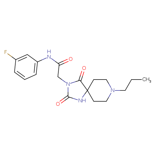 2-{2,4-dioxo-8-propyl-1,3,8-triazaspiro[4.5]decan-3-yl}-N-(3-fluorophenyl)acetamide
