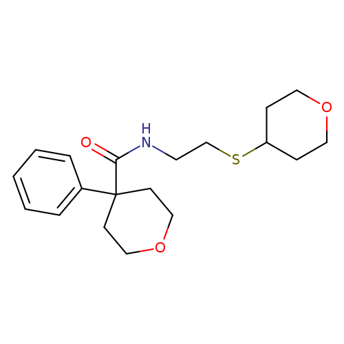 N-[2-(oxan-4-ylsulfanyl)ethyl]-4-phenyloxane-4-carboxamide