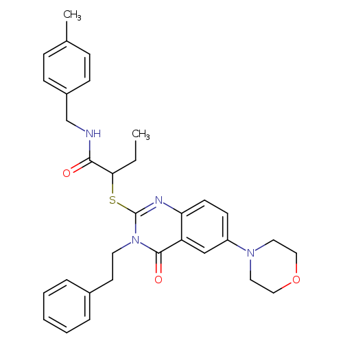 N-[(4-methylphenyl)methyl]-2-{[6-(morpholin-4-yl)-4-oxo-3-(2-phenylethyl)-3,4-dihydroquinazolin-2-yl]sulfanyl}butanamide
