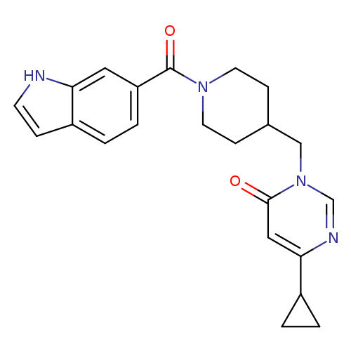 6-cyclopropyl-3-{[1-(1H-indole-6-carbonyl)piperidin-4-yl]methyl}-3,4-dihydropyrimidin-4-one