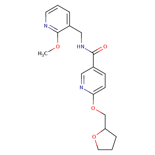 N-[(2-methoxypyridin-3-yl)methyl]-6-[(oxolan-2-yl)methoxy]pyridine-3-carboxamide