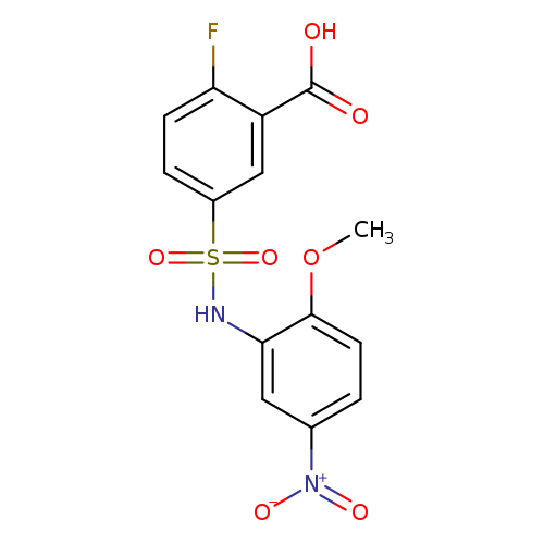2-fluoro-5-[(2-methoxy-5-nitrophenyl)sulfamoyl]benzoic acid
