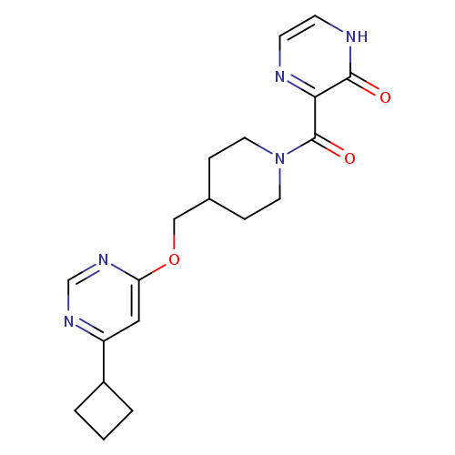 3-(4-{[(6-cyclobutylpyrimidin-4-yl)oxy]methyl}piperidine-1-carbonyl)-1,2-dihydropyrazin-2-one