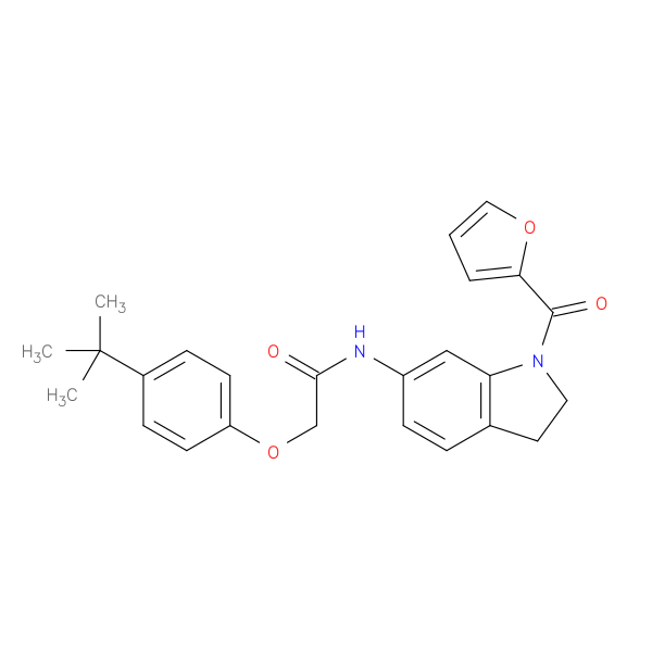2-(4-tert-butylphenoxy)-N-[1-(furan-2-carbonyl)-2,3-dihydro-1H-indol-6-yl]acetamide