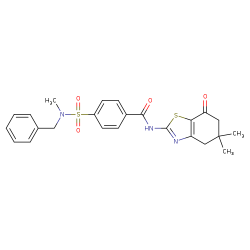 4-[benzyl(methyl)sulfamoyl]-N-(5,5-dimethyl-7-oxo-4,5,6,7-tetrahydro-1,3-benzothiazol-2-yl)benzamide
