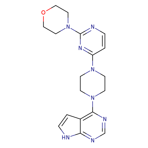 4-[4-(4-{7H-pyrrolo[2,3-d]pyrimidin-4-yl}piperazin-1-yl)pyrimidin-2-yl]morpholine