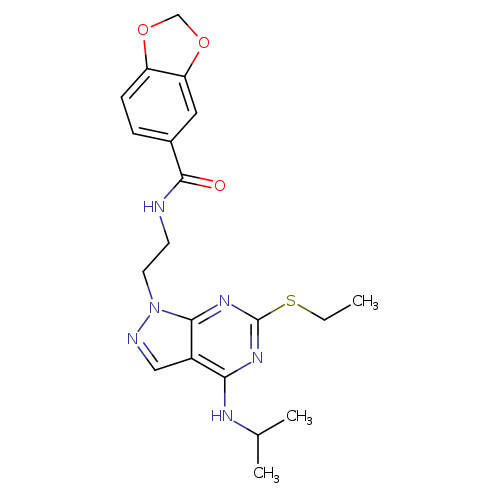 N-{2-[6-(ethylsulfanyl)-4-[(propan-2-yl)amino]-1H-pyrazolo[3,4-d]pyrimidin-1-yl]ethyl}-2H-1,3-benzodioxole-5-carboxamide