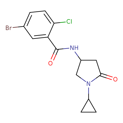 5-bromo-2-chloro-N-(1-cyclopropyl-5-oxopyrrolidin-3-yl)benzamide
