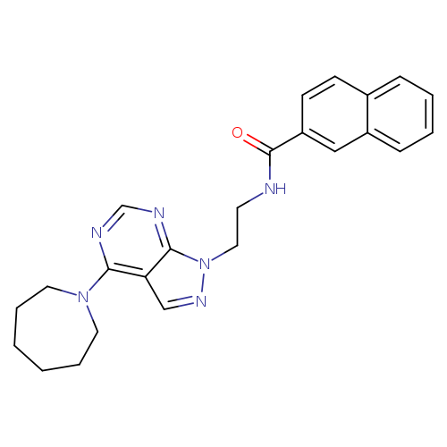 N-{2-[4-(azepan-1-yl)-1H-pyrazolo[3,4-d]pyrimidin-1-yl]ethyl}naphthalene-2-carboxamide