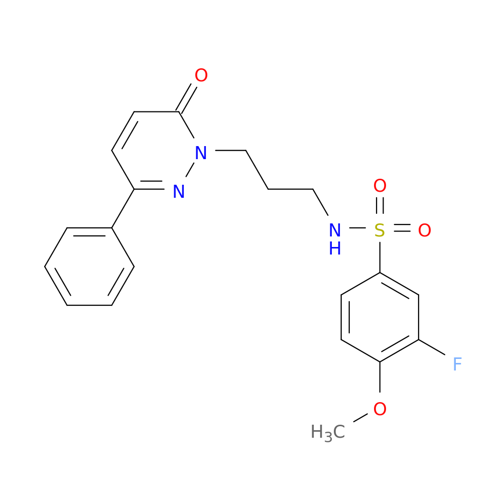 3-fluoro-4-methoxy-N-[3-(6-oxo-3-phenyl-1,6-dihydropyridazin-1-yl)propyl]benzene-1-sulfonamide