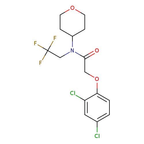 2-(2,4-dichlorophenoxy)-N-(oxan-4-yl)-N-(2,2,2-trifluoroethyl)acetamide