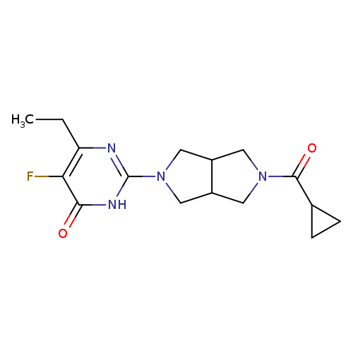 2-{5-cyclopropanecarbonyl-octahydropyrrolo[3,4-c]pyrrol-2-yl}-6-ethyl-5-fluoro-3,4-dihydropyrimidin-4-one