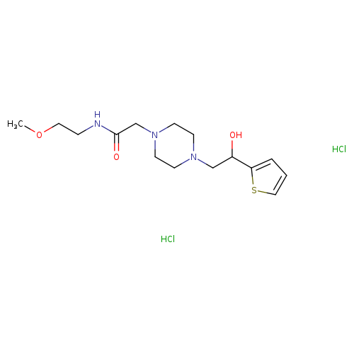 2-{4-[2-hydroxy-2-(thiophen-2-yl)ethyl]piperazin-1-yl}-N-(2-methoxyethyl)acetamide dihydrochloride