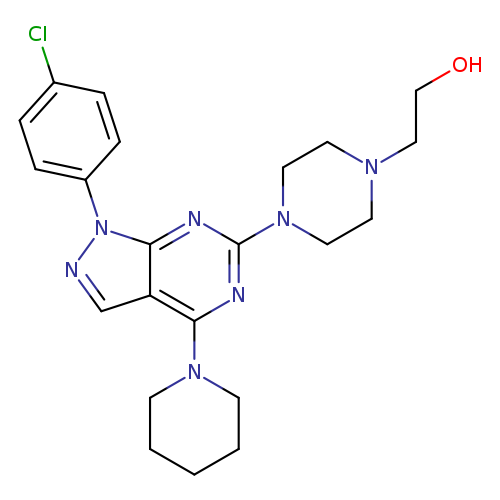 2-{4-[1-(4-chlorophenyl)-4-(piperidin-1-yl)-1H-pyrazolo[3,4-d]pyrimidin-6-yl]piperazin-1-yl}ethan-1-ol