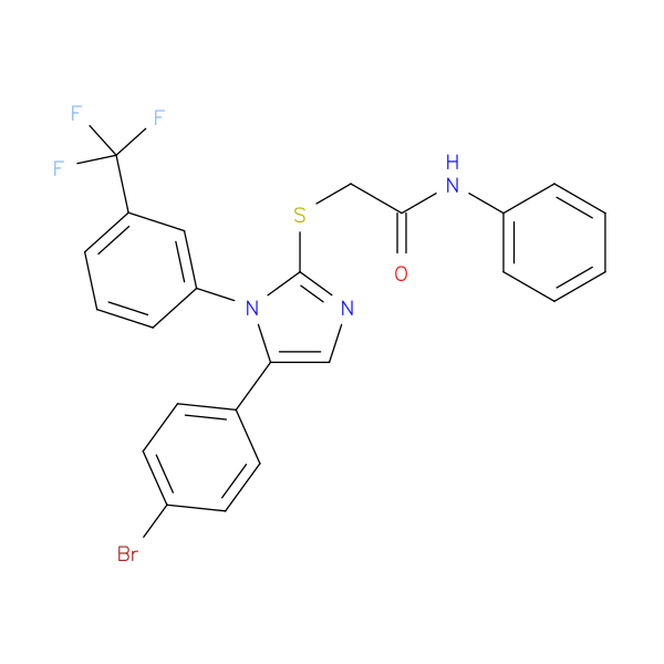2-{[5-(4-bromophenyl)-1-[3-(trifluoromethyl)phenyl]-1H-imidazol-2-yl]sulfanyl}-N-phenylacetamide