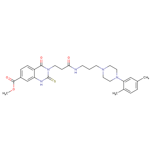 methyl 3-[2-({3-[4-(2,5-dimethylphenyl)piperazin-1-yl]propyl}carbamoyl)ethyl]-4-oxo-2-sulfanylidene-1,2,3,4-tetrahydroquinazoline-7-carboxylate